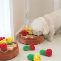 HKM-1158461 Tulip Suit Plush Hide Food Pet Toy for Interactive Play