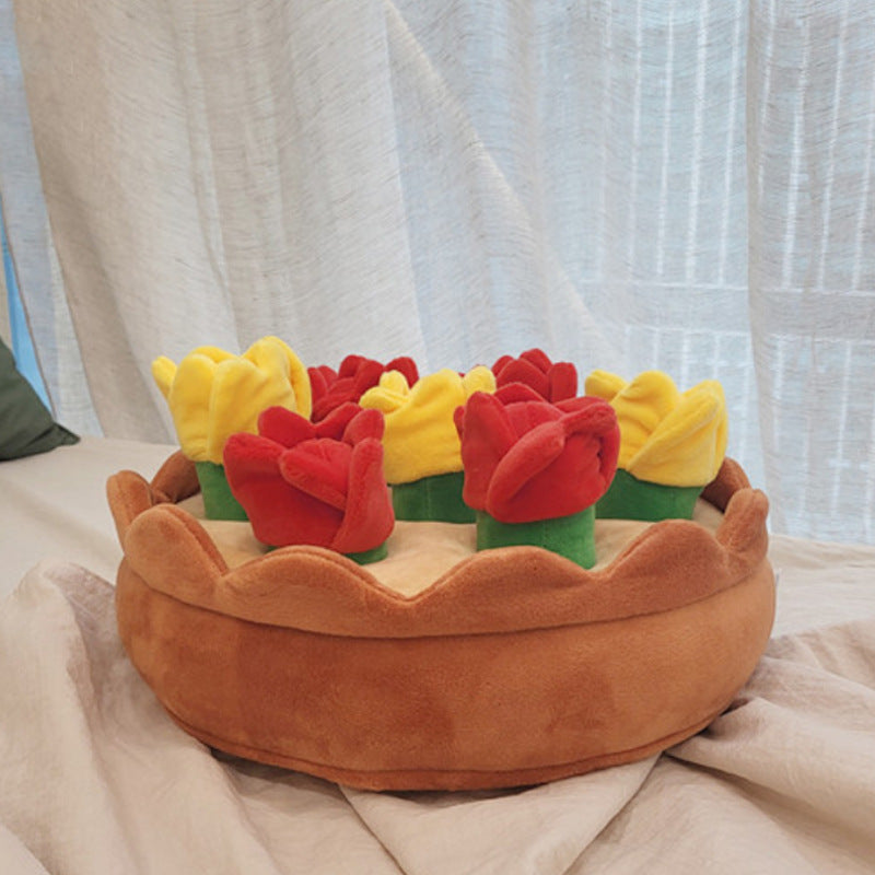 HKM-1158461 Tulip Suit Plush Hide Food Pet Toy for Interactive Play