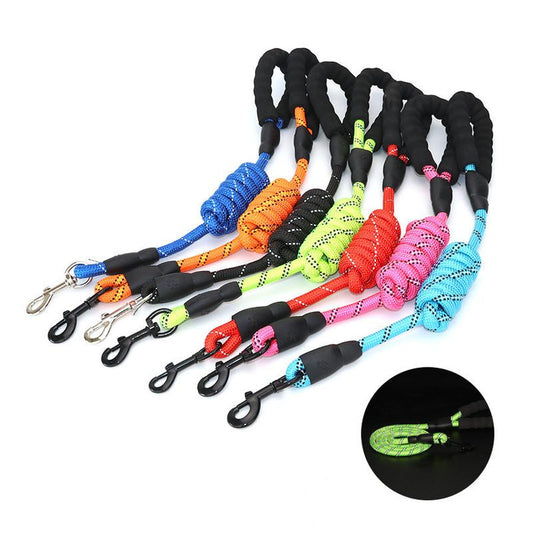 HKM-115923 Reflective Nylon Round Traction Rope for Dogs - Multiple Sizes and Colors Available