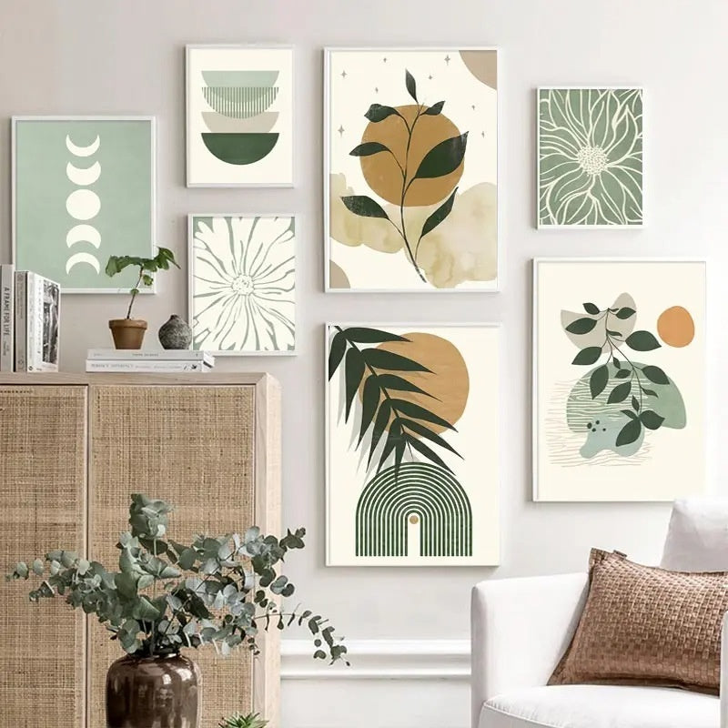 HKM-116307 Green Plant Canvas Art - Decorative Painting in Various Sizes for Home Decor