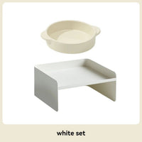 HKM-1163581 Elevated Metal Pet Bowl with Ceramic Base for Cats and Dogs