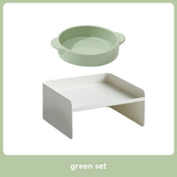 HKM-1163581 Elevated Metal Pet Bowl with Ceramic Base for Cats and Dogs