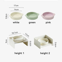 HKM-1163581 Elevated Metal Pet Bowl with Ceramic Base for Cats and Dogs