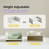 HKM-1163581 Elevated Metal Pet Bowl with Ceramic Base for Cats and Dogs
