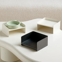 HKM-1163581 Elevated Metal Pet Bowl with Ceramic Base for Cats and Dogs