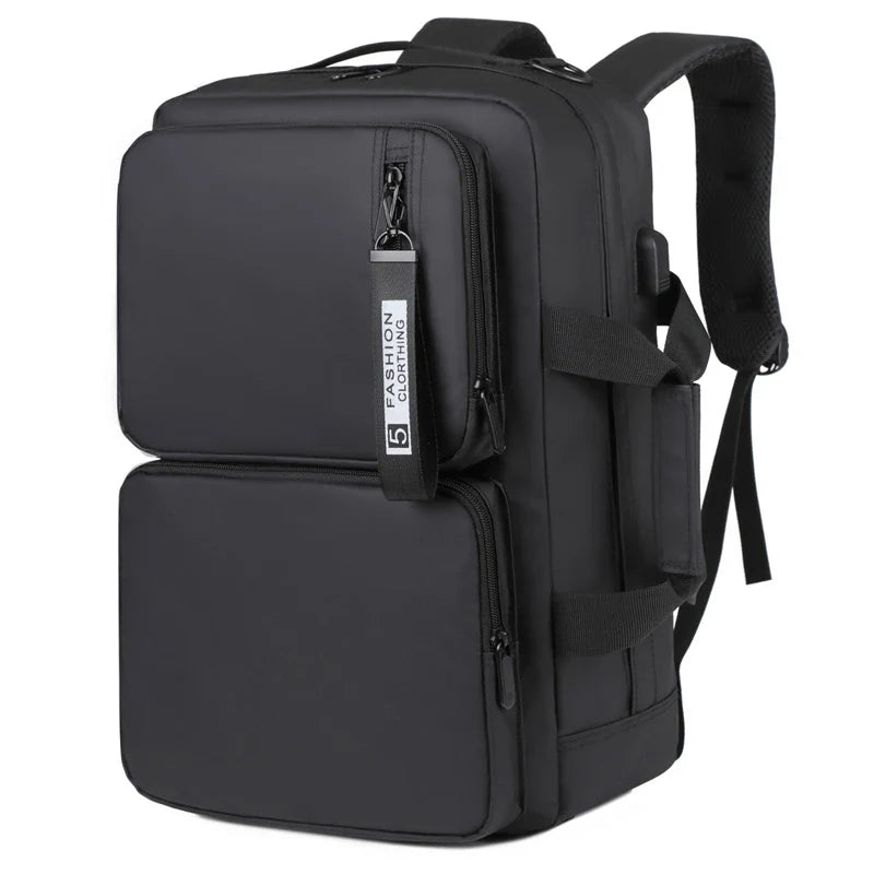 HKM-116435 Large Capacity Waterproof Business Backpack for 17-Inch Laptops with USB Port - Durable Nylon Design