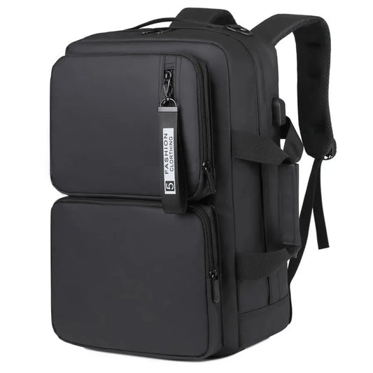 HKM-116435 Large Capacity Waterproof Business Backpack for 17-Inch Laptops with USB Port - Durable Nylon Design