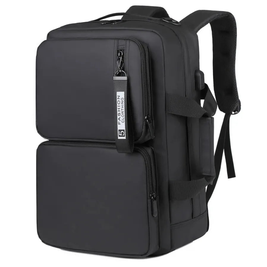 HKM-116435 Large Capacity Waterproof Business Backpack for 17-Inch Laptops with USB Port - Durable Nylon Design
