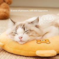 HKM-1165245 Cat U-Shape Mini Pillow - Breathable Design for Dogs in Lomi Brown, Mylo Gray, Ti'an Green
