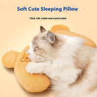 HKM-1165245 Cat U-Shape Mini Pillow - Breathable Design for Dogs in Lomi Brown, Mylo Gray, Ti'an Green