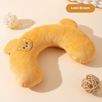 HKM-1165245 Cat U-Shape Mini Pillow - Breathable Design for Dogs in Lomi Brown, Mylo Gray, Ti'an Green