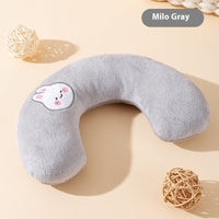 HKM-1165245 Cat U-Shape Mini Pillow - Breathable Design for Dogs in Lomi Brown, Mylo Gray, Ti'an Green