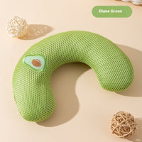 HKM-1165245 Cat U-Shape Mini Pillow - Breathable Design for Dogs in Lomi Brown, Mylo Gray, Ti'an Green