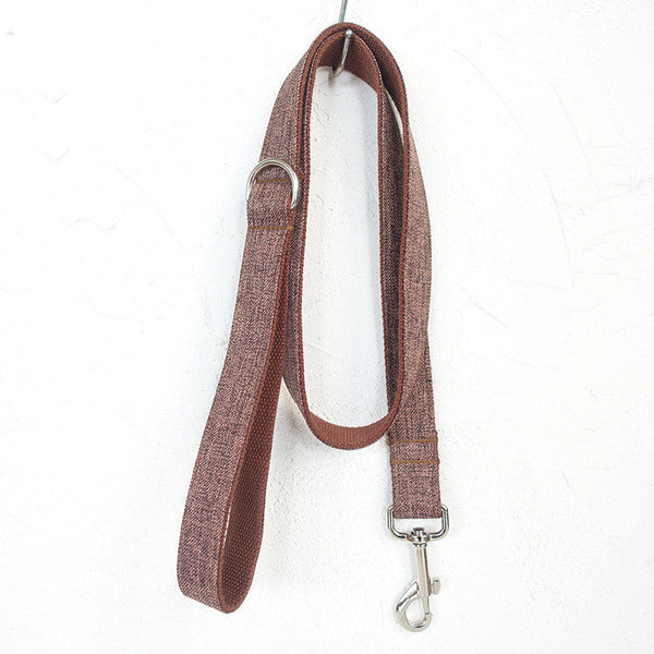 HKM-1165373 Brown Suit Dog Traction Collar - Durable Polyester Leash with Adjustable Sizes XS to XL