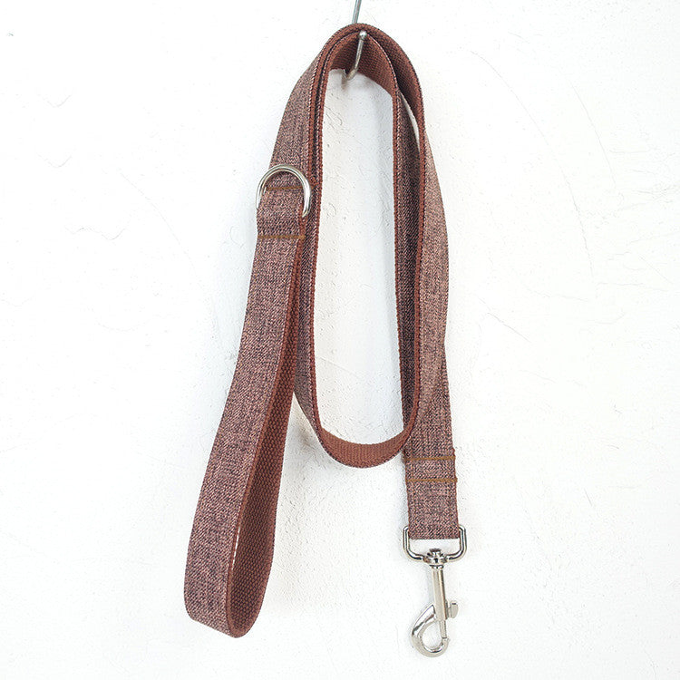 HKM-1165373 Brown Suit Dog Traction Collar - Durable Polyester Leash with Adjustable Sizes XS to XL