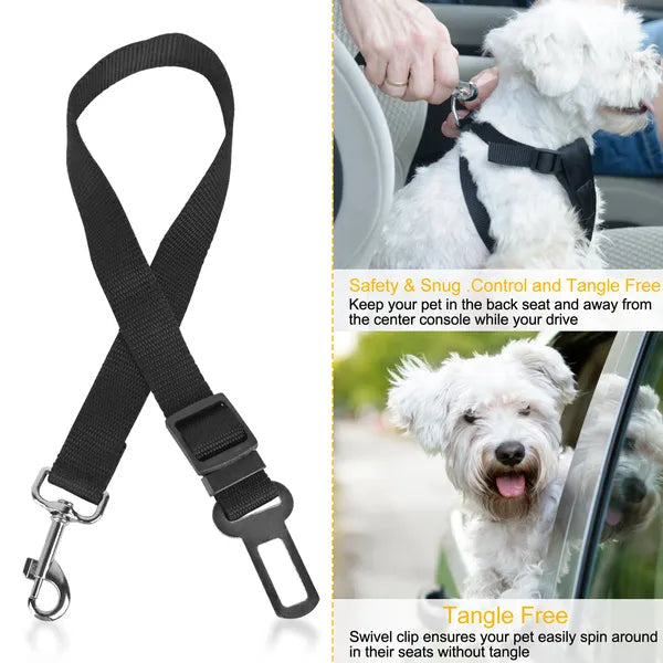 HKM-1166013 Adjustable Pet Dog Seat Belt Leash Safety Harness - 2 Pack for Cars, Fits Small to Large Dogs and Cats