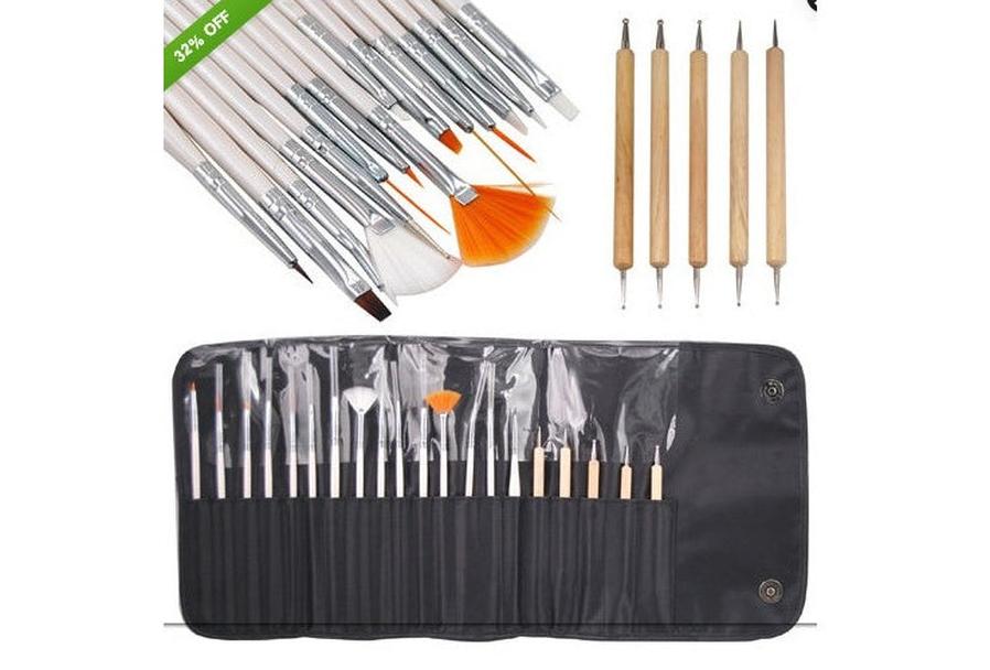 HKM-116691 20-Piece Nail Art Drawing and Point Drill Pen Set for Professional Nail Designs