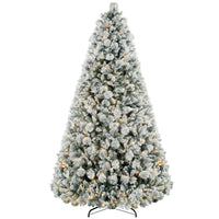 HKM-116819 9 ft Prelit Christmas Tree with 750 Clear Lights & 2387 Tips, Metal Stand for Holiday Decoration