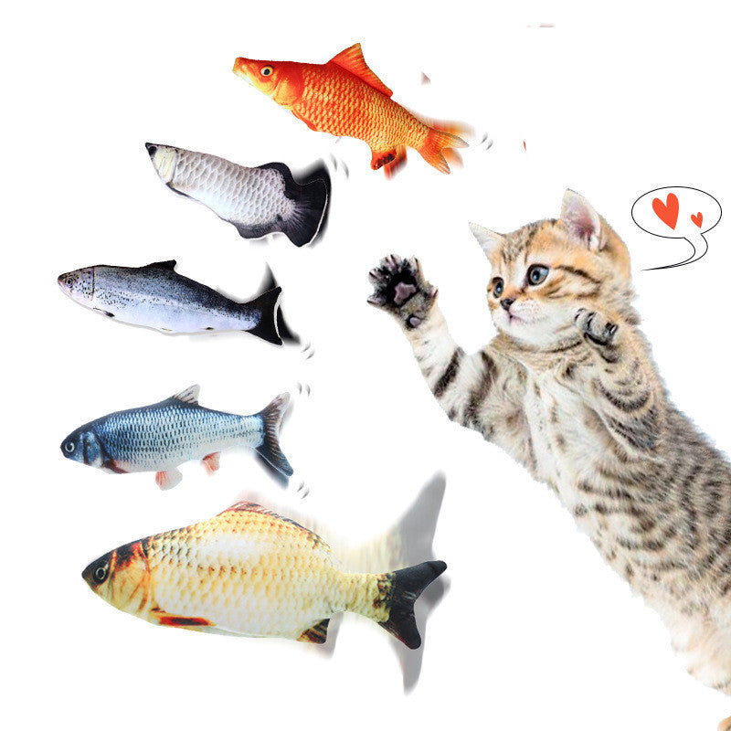 HKM-1169981 Electric Bionic Fish Plush Cat Toy - Interactive Catnip Fish for Playtime