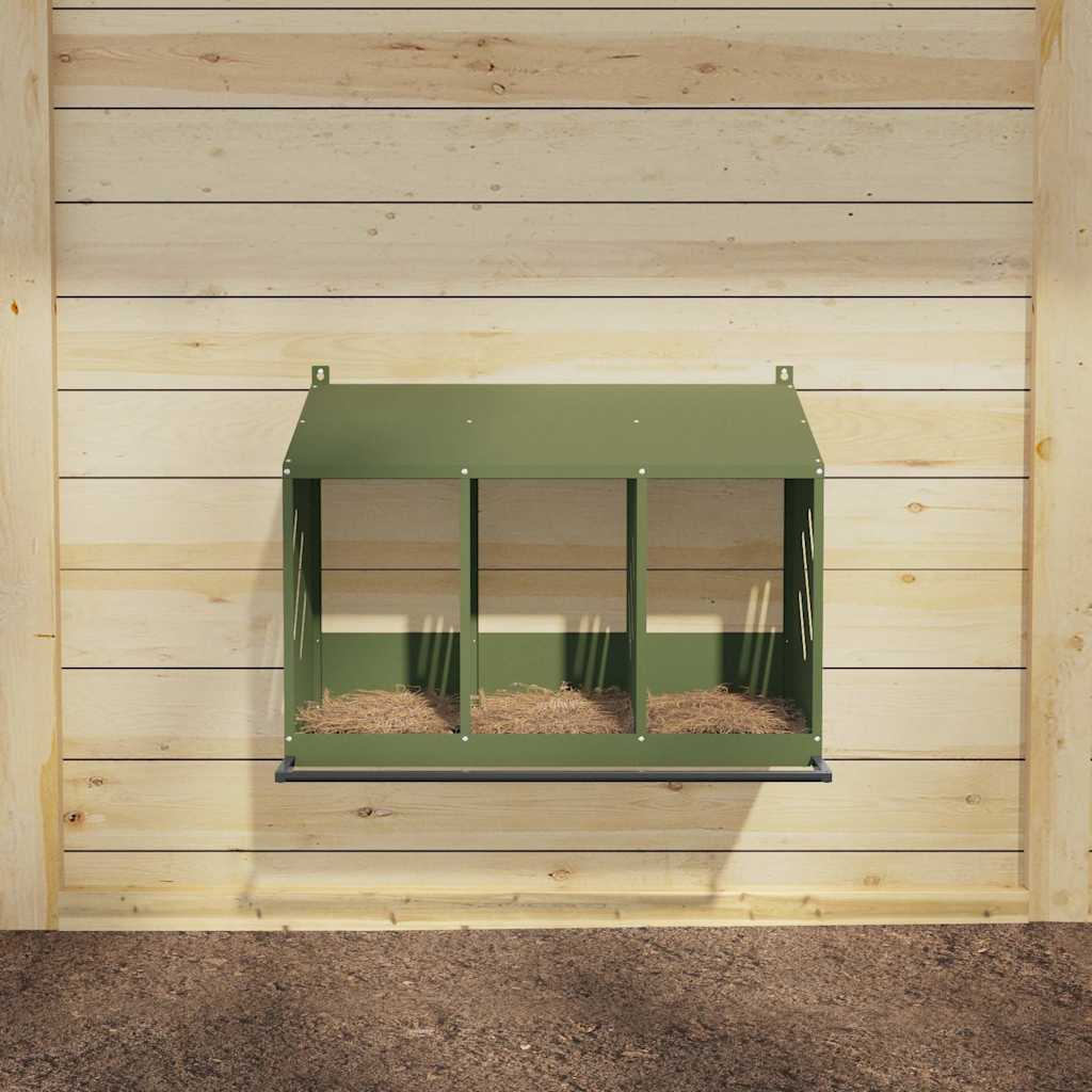 HKM-1170749 Olive Green Chicken Nesting Box with 3 Compartments for Comfortable Egg Laying
