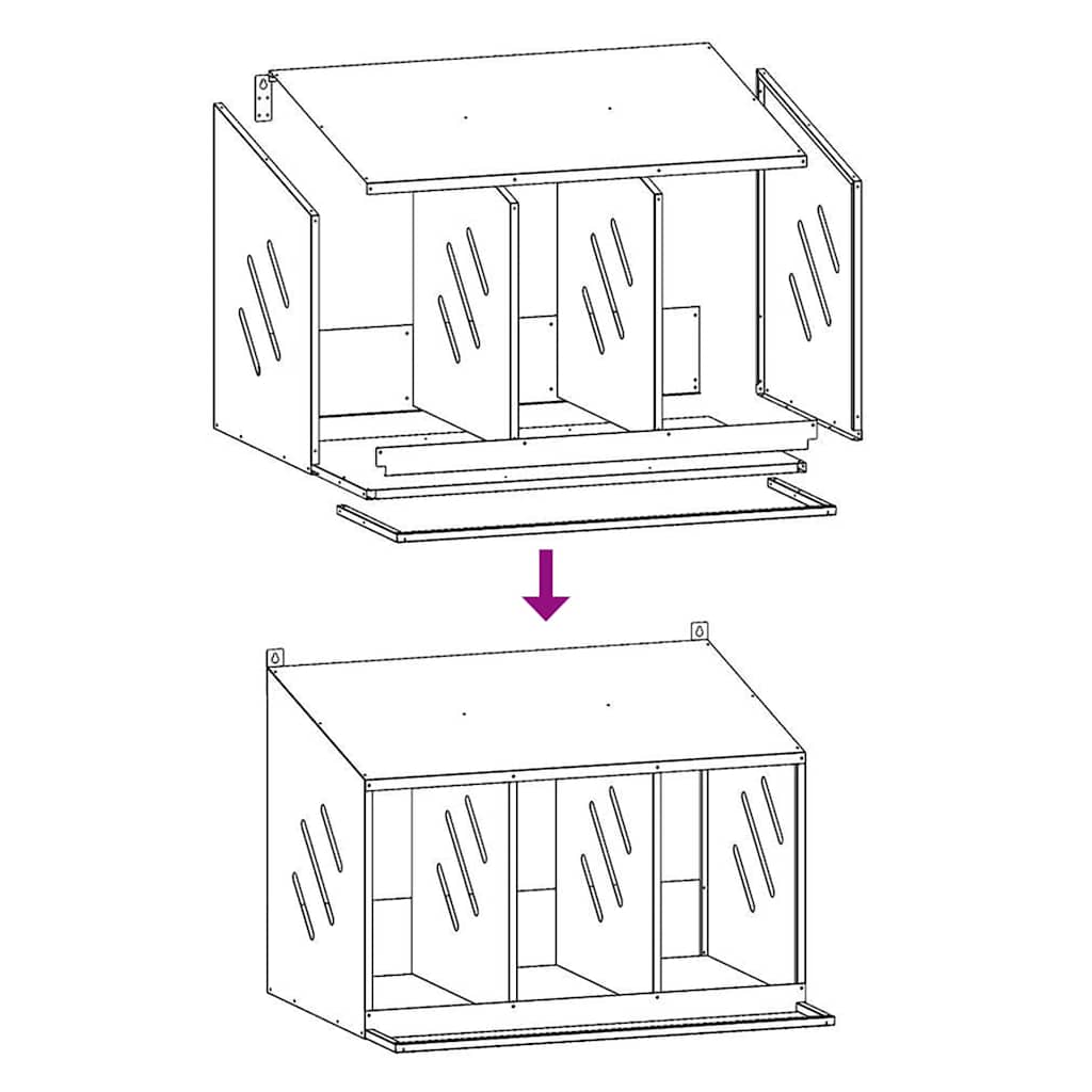 HKM-1170749 Olive Green Chicken Nesting Box with 3 Compartments for Comfortable Egg Laying