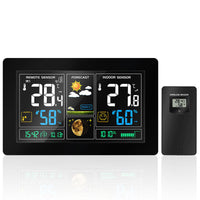 HKM-117075 Radio Controlled Perpetual Calendar Alarm Clock with Humidity and Weather Forecast Features