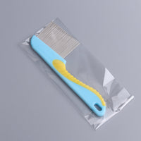 HKM-117139 Pet Grooming Flea Comb with Long Handle for Dogs and Cats - Stainless Steel and ABS TPR Material