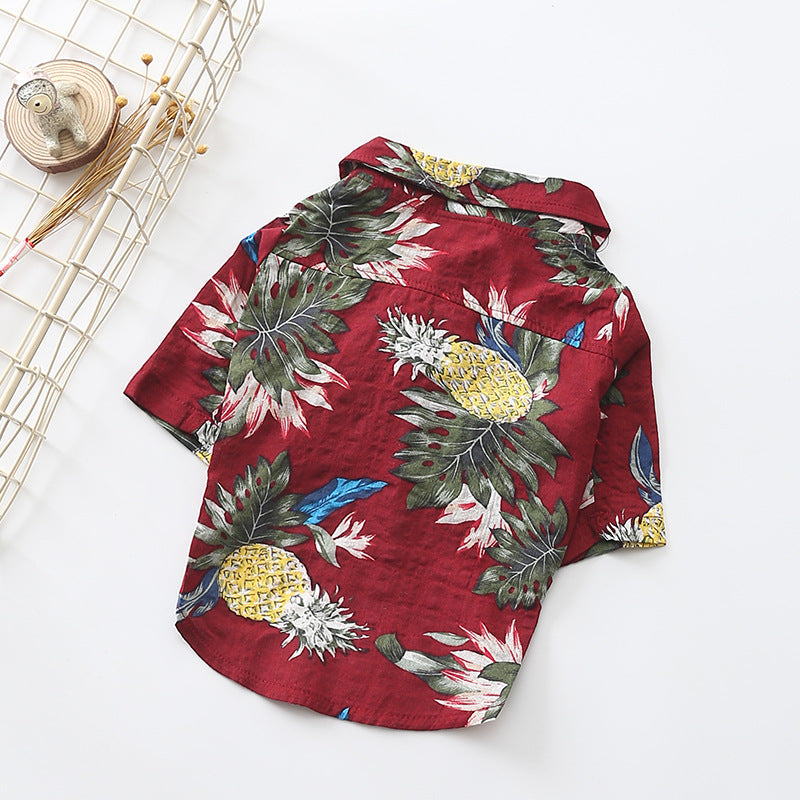 HKM-1171517 Stylish Pet Shirt in Wine Red, Black, and White Patterns - Multiple Sizes Available