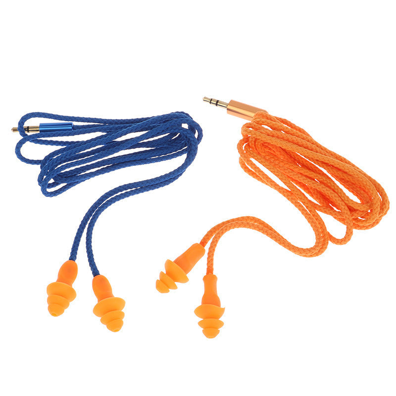 HKM-117267 Soundproof Wired Headphones with 70/100/120cm Cable in Blue and Yellow Colors