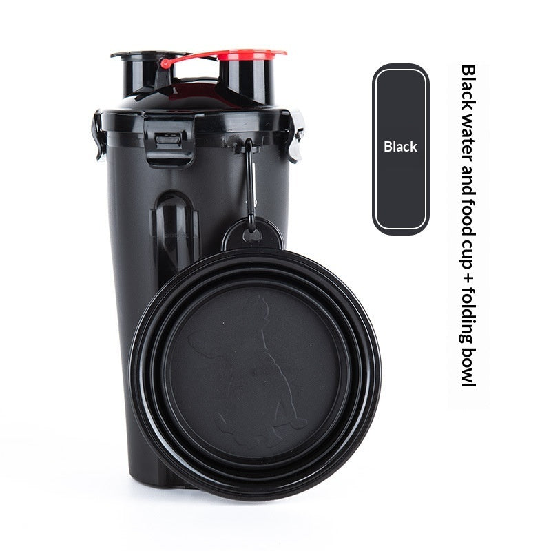 HKM-1172925 Portable Foldable Pet Dog Water Cup with Food Bowl - Multiple Color Options Available