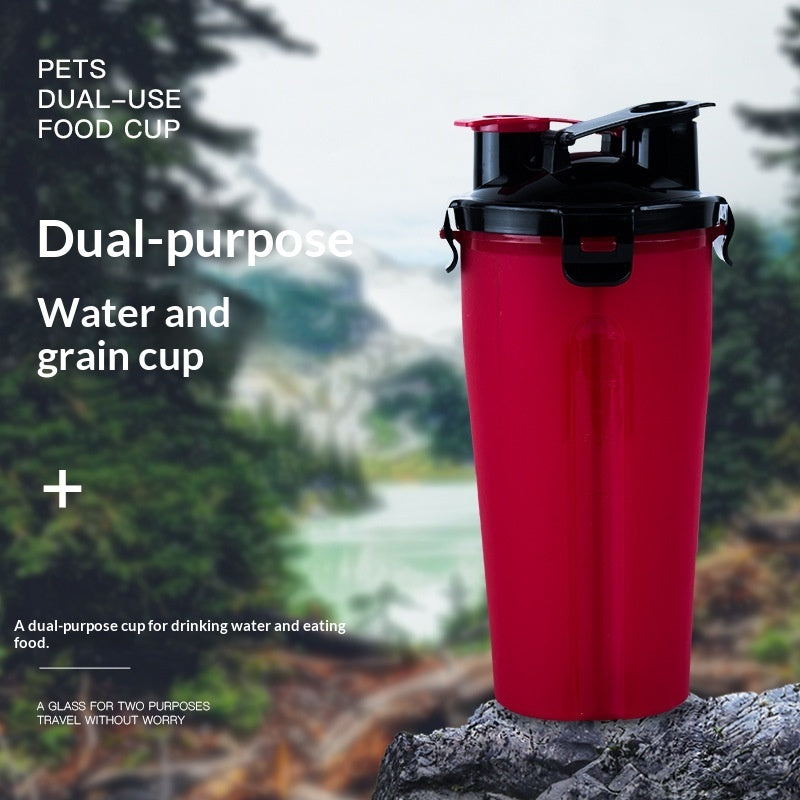 HKM-1172925 Portable Foldable Pet Dog Water Cup with Food Bowl - Multiple Color Options Available