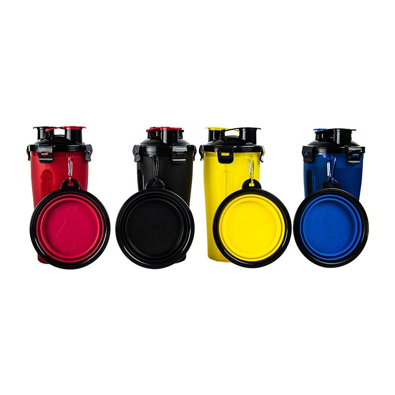 HKM-1172925 Portable Foldable Pet Dog Water Cup with Food Bowl - Multiple Color Options Available