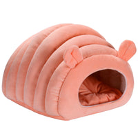 HKM-1173181 Warm and Cozy Cat Nest Pad - Cute Design in Caramel, Pink, and Light Gray, Soft Crystal Material, All Seasons Use