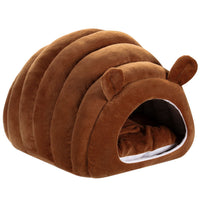 HKM-1173181 Warm and Cozy Cat Nest Pad - Cute Design in Caramel, Pink, and Light Gray, Soft Crystal Material, All Seasons Use