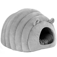 HKM-1173181 Warm and Cozy Cat Nest Pad - Cute Design in Caramel, Pink, and Light Gray, Soft Crystal Material, All Seasons Use