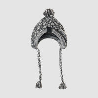 HKM-1173949 Two-Tone Windproof Fluffy Knitted Dog Hat with Pom Poms and Ear Slits
