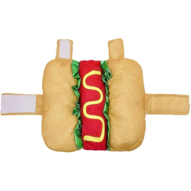 HKM-1174717 Cozy Hamburger Costume for Pets - Warm Carnival Dress Up for Dogs and Cats