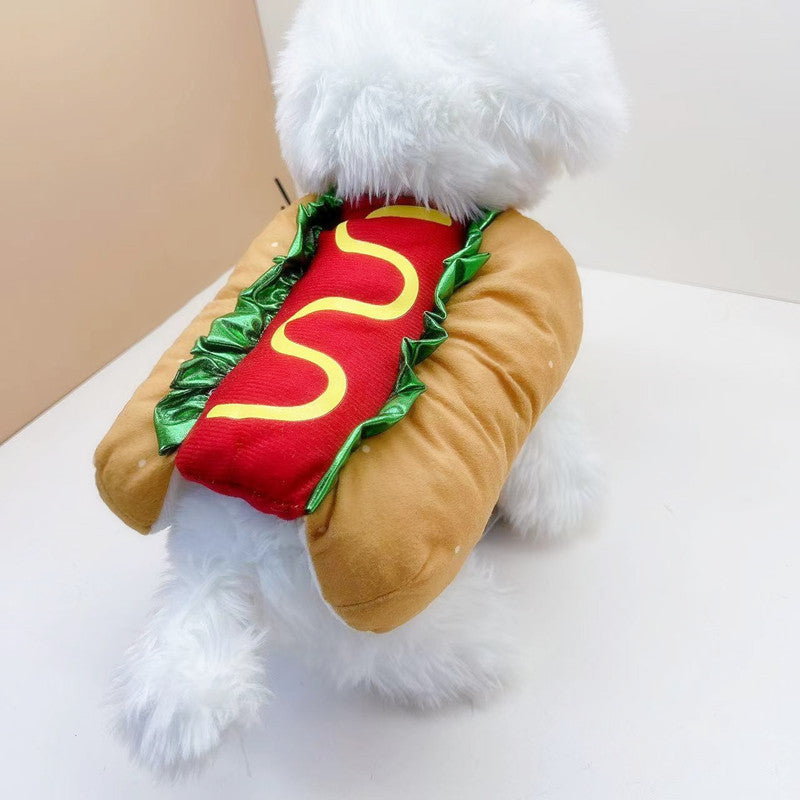 HKM-1174717 Cozy Hamburger Costume for Pets - Warm Carnival Dress Up for Dogs and Cats