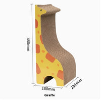 HKM-1175101 Vertical Cat Scratch Board Toy - Giraffe, Elephant, Baby Crocodile Designs in Corrugated Paper