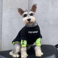 HKM-1175485 Alphabet Print Dog Clothing with Round Neck and Hood Options