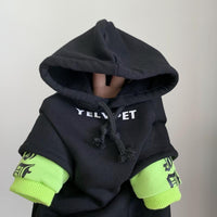 HKM-1175485 Alphabet Print Dog Clothing with Round Neck and Hood Options