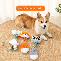 HKM-1175741 Animal Shape Large Dog Nibbling Toy - Crocodile, Elephant, Giraffe, Dinosaur, Calf, Fox