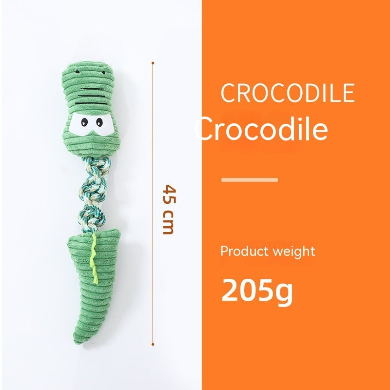 HKM-1175741 Animal Shape Large Dog Nibbling Toy - Crocodile, Elephant, Giraffe, Dinosaur, Calf, Fox