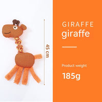 HKM-1175741 Animal Shape Large Dog Nibbling Toy - Crocodile, Elephant, Giraffe, Dinosaur, Calf, Fox