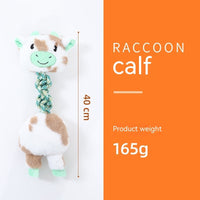 HKM-1175741 Animal Shape Large Dog Nibbling Toy - Crocodile, Elephant, Giraffe, Dinosaur, Calf, Fox