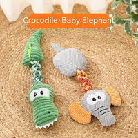 HKM-1175741 Animal Shape Large Dog Nibbling Toy - Crocodile, Elephant, Giraffe, Dinosaur, Calf, Fox