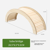 HKM-1176381 Wooden Hamster Bridge Ladder with Arch Design for Pet Decoration