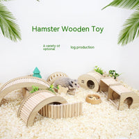 HKM-1176381 Wooden Hamster Bridge Ladder with Arch Design for Pet Decoration