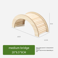 HKM-1176381 Wooden Hamster Bridge Ladder with Arch Design for Pet Decoration