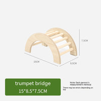 HKM-1176381 Wooden Hamster Bridge Ladder with Arch Design for Pet Decoration